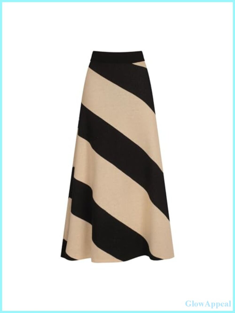 OXKnit Cotton Knitted Midi A-Line Skirt Women's High Waist Retro